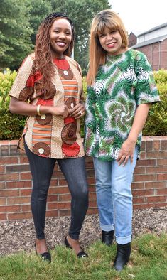 This classic beautiful Ankara tunic top could be worn with pants, skinny jeans or a pencil skirt. Dimensions Blue-  size small (18 inches)  from bust to bust Brown and Orange- medium (21 inches) Yellow and Black- (21 inches) lenght of top to seam- 27 inches Care Instructions: Handwash cold. Press with cool iron  on the wrong side only. Do not bleach. Hang dry. Ankara Tunics For Women, Green Non-stretch Short Sleeve Blouse, Casual Fitted Tunic Top, Casual Multicolor Short Sleeve Tunic, Short Sleeve Tunic For Workwear, Fitted Green Tunic Tops, Fitted Multicolor Tunic Top, Casual Fitted Tunic Blouse, Fitted Casual Tunic Blouse