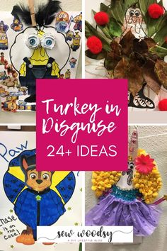 turkey in costume crafts and activities for kids to do with the thanksgiving decorations on the wall