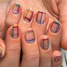 15 Plaid Nail Designs For Fall 2023, From Subtle Tips To Maximal Art Plaid Nail Ideas, Nail Designs For Fall, Plaid Nail Art, Rainbow Nails Design, Designs For Short Nails, Sweater Nails