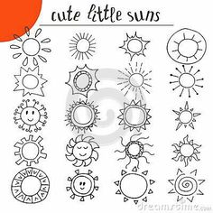 cute little sun drawings for kids