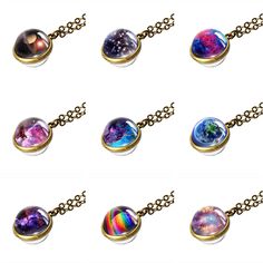 PRICES MAY VARY. ★★ Unique Beauty - Special universe galaxy planet space cosmos design, every single one is unique! This is not only a necklace, but also a beautiful work of art. 360-degree glittering beauty, terrific and perfect. ★★ Amazing Crafts - Flawless design planet!This galaxy necklace has a fabulous 3D interior design and takes on various aesthetic looks in different lighting conditions. ★★ Perfect Size - Chain length: 20 inches+2 inches. Glass ball diameter: about 1.6cm * 1.6cm,weight: Solar System Necklace, Galaxy Planets, Galaxy Necklace, Planet Necklace, Perfect Gift For Girlfriend, Unicorn Pendant, Universe Galaxy, Bling Necklace, Sunflower Necklace