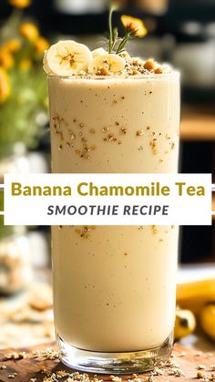 Craving something both sweet and soothing? This Banana Chamomile Tea Smoothie combines the natural sweetness of banana with the calming properties of chamomile tea. A perfect smoothie to unwind and enjoy! Chamomile Tea Recipe With Milk, Cold Chamomile Tea, Iced Chamomile Tea, Chamomile Tea Latte, Tea Smoothie Recipe, Chamomile Tea Recipe, Green Tea With Milk, Jasmine Milk Tea Recipe, Moroccan Mint Tea Recipe