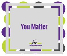 the words you matter are displayed in front of a white background with purple and green circles