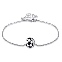 PRICES MAY VARY. Adorable Design：Our sterling silver soccer bracelet features a soccer design suitable for both men and women.Symbolizing strength, teamwork, and passion for the game, it is a stylish accessory for soccer players and fans alike. High-Quality Material: Nickel-free,lead-free hypoallergenic 925 sterling silver soccer bracelet allows for comfortable wear, especially for those with sensitive skin.And is made by a professional craftsman to ensure exquisite and high-quality craftsmanshi Soccer Bracelet, Soccer Jewelry, Soccer Design, Sports Jewelry, Soccer Gifts, Sterling Bracelets, Ball Bracelet, Gorgeous Gift, Christmas Thanksgiving