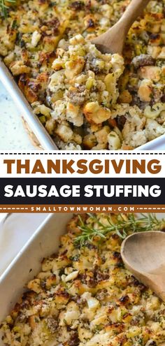 Don't miss out on this Thanksgiving sausage stuffing recipe! It's always a must-have Thanksgiving dinner idea. Combined with onions, celery, apples, pork sausage, and more, this homemade stuffing is a Thanksgiving side dish to impress! Thanksgiving Stuffing Sausage, Thanksgiving Sausage Dressing, Thanks Giving Stuffing Recipe, Stuffing With Pork Sausage, Pork Sausage Stuffing Recipes, Best Thanksgiving Stuffing With Sausage, Apple And Sausage Stuffing, Apple Sausage Stuffing Recipes, Sausage Dressing Recipes Thanksgiving