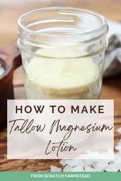 Magnesium is a critical mineral for health, yet many people are deficient. This DIY tallow magnesium lotion is a great option for boosting magnesium levels. Diy Skin Care Recipes Moisturizer, Tallow Lotion Recipe, Diy Tallow, Diy Skin Care Products, Tallow Face Cream, Tallow Lotion, Magnesium Butter, Moisturizer Diy