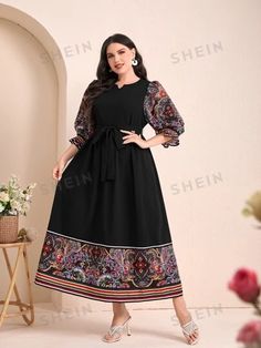 Party Frocks, Flounce Sleeve, Muslim Fashion, Belted Dress, Skirt Outfits, Dress P, Paisley Print, Beautiful Dresses