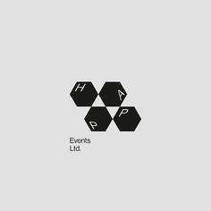 the logo for events ltd is shown in black and white, with hexagonal shapes