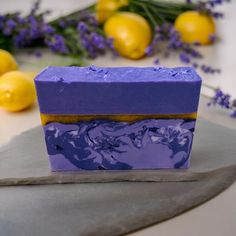 Indulge your senses with our Lemon Lavender Soap, an invigorating blend of zesty lemon and herbaceous lavender, The bright citrus notes intertwine with the calming scent of lavender, creating a soothing and uplifting aromatherapy experience.   With sweet vanilla and soothing musk, this luxurious soap not only cleanses and moisturizes your skin but also leaves it delicately scented. Handcrafted with natural ingredients, this soap is gentle on the skin and perfect for anyone looking to add a touch Dessert Soap, Diy Soaps, Daily Skincare Routine, Lavender Soap, Calming Scents, Luxury Soap, Lemon Lavender, Daily Skin Care Routine, Diy Soap