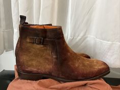 New! Mezlan Boot Shoe Cognac Brown Suede Chelsea  Hand Burnish Size 11.5 was just added to eBay. Check it out! #eBay #eBaySeller Thank You For Support, Ebay Seller, Brown Suede, Cognac, Chelsea, Shoe Boots, Dust Bag, Boots, Design