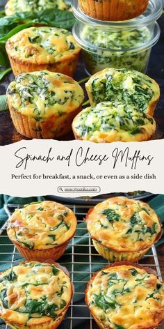 Spinach and Cheese Muffins Recipe Ingredients: 6 large eggs 5.64 ounces (160 g) baby spinach 3 tablespoons yogurt 2.47 ounces (70 g) feta cheese, crumbled (a little under ⅔ cup) ½ cup (50 g) cheddar cheese #Spinach #Muffins Spinach Quiche Cups, Large Lunch Ideas, Spinach And Egg Muffins, Baby Spinach Muffins, Muffins Recipes Easy Healthy, Egg And Spinach Muffins, Savoury Muffins Recipes, Egg Spinach Muffins, Spinach Breakfast Recipes