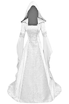 PRICES MAY VARY. ✪Material: Elegant halloween witch costume for women is made of high quality polyester material, velvet and lace, soft, lightweight and comfy for skin, durable. With this such retro gown renaissance medieval fancy dress, you will enjoy a wonderful night! ✪Occasion:This hooded women victorian dress is perfect for a masquerade ball, dress up parties Halloween cosplay party, gothic party, Victorian events and any costume party suitable for patrick's day, dancing party, renaissance, Steam Punk Cosplay, Medieval Costume Women, Silver Prom Jewelry, Medieval Items, Narnia Costumes, Punk Cosplay, White Goth, Cool Dresses, Vintage Inspired Wedding Dresses