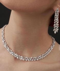 Real Diamond Necklace Elegant, Real Diamond Necklace Simple Classy, Jwellery Trending 2022, Crystal Wedding Necklace