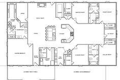 the floor plan for a house with two living areas