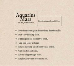 an article about aquarius mars is shown in the text above it, and below it are other words