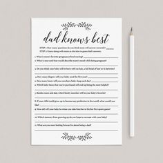 a printable father's day card with the words dad knows best on it