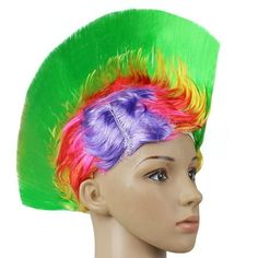 Fashion Cocktail Rainbow Wig Curly Hair Costume Colorful Wigs For Women And Girls Anime Costumes Halloween Role Play Wig Wigs Colorful Straight Hair Girls Easter Party Features: This product is made of high quality synthetic heat fiber, no, no, soft, light and super smooth hair. Measures about 40 cm long and can be cut to its own length to add amazing color and hair. Easy to use. Halloween wig for role play. Different colors support different hairstyles. Match your style and add fun. Can stay fo Halloween Party Bar, Punk Costume, Rainbow Wig, Men's Wigs, Wig Hat, Mohawk Hairstyles, Punk Hair, Fluffy Hair, Halloween Hair