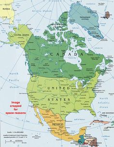 an image of a map of the united states and canada with major cities on it