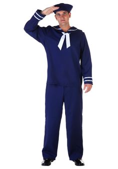 a man in a sailor costume is saluting