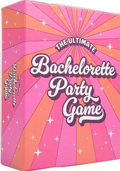 the ultimate bachelor party game in pink and orange with white stars on it's cover