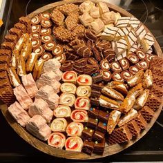 a platter filled with lots of different types of food