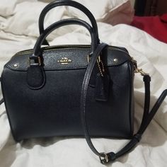 Dark Blue Authentic With A Shoulder Strap That Can Come On And Off ...Brand New Been Usued Maybe 3 Times Elegant Blue Bag With Zipper Closure, Elegant Blue Bags With Zipper Closure, Formal Blue Coach Satchel, Elegant Navy Satchel With Detachable Strap, Elegant Blue Satchel With Zipper Closure, Elegant Navy Satchel With Spacious Interior, Elegant Navy Everyday Satchel, Off Brand, Bags Coach