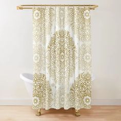 645806072-121 Rose Shower Curtain, Bathroom Shower Curtain Sets, Cotton Shower Curtain, Modern Bathroom Decor, Bathroom Floor Mat, Gold Lace, Bathroom Shower Curtains, Curtain Sets, Shower Curtain Sets