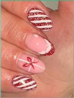 Get into the jingle bell groove with these fun and playful candy cane nails. ‘Tis the season to rock your manicure and spread some Christmas cheer! Red Christmas Nails Candy Canes, Kid Christmas Nails, Mary Crismas, Pink Candy Cane Nails, Christmas Nails Ideas Holiday, Preppy Christmas Nails, Christmas Gel Nail Ideas, Christmas Nails For Kids, Candy Nails Designs