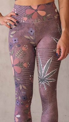 Fun Flower Child Mashup with patchwork flowers and pot leaves in a faux embroidery. Patchwork Flowers, Pot Leaves, Faux Embroidery, Gym Tights, Warrior Women, Athleisure Leggings, Eagle Rock, Female Founders, Legging Fits