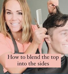 It's all about connecting those guides. Find your side guide and your top guide and connect them. I know this is a tricky part of this haircut. You can also use your texturing shears to soften these ends. Boys Hairstyles, Boys Haircut, Kid Hair, Boy Haircuts, How To Cut Your Own Hair, Boy Hair