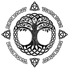 the tree of life with celtic patterns around it