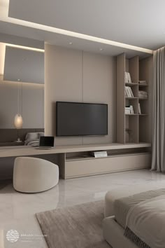 Modern Room Design, Bedroom Tv Wall, Desain Pantry, Home Hall Design, Tv In Bedroom, Room Design Bedroom, Room Makeover Bedroom