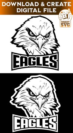 an eagle logo with the word eagles on it's chest and head in the center