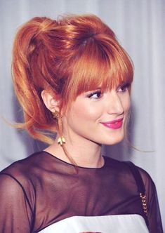 The Ultimate ponytail <3 #Hair #Love #Ponytail Red Hair Bangs, Hair Bangs Hairstyles, Red Hair With Bangs, Woman With Red Hair, Undercut Haircut, Beige Blond, Hair Bangs, Bella Thorne