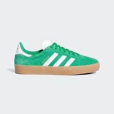 adidas Shop the Gazelle ADV Shoes - Green at adidas.com/us! See all the styles and colors of Gazelle ADV Shoes - Green at the official adidas online shop. Green Adidas Shoes, Green Gazelle, Green Platform, Green Adidas, Classic Adidas, Shoes Green, Complete Skateboards, Adidas Shop, Mens Lifestyle