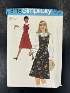 a woman's dress and blouse pattern from the 1970's, with an apron