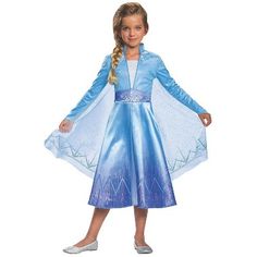 Elsa Deluxe from the new movie, Frozen II. Dress up as Queen Elsa. Dress has detachable cape. Care Instructions: Hand wash cold water with mild soap. Do not bleach. Tumble dry low. Do not iron. Do not dry clean. For best results hang or lay flat to dry. Elsa Toys, Elsa Halloween, Film Frozen, Frozen 2 Elsa, Elsa Costume, Lps Toys, Frozen Costume, Elsa Dress, Disney Princess Frozen