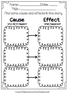 an image of cause and effect worksheet for students to practice their writing skills