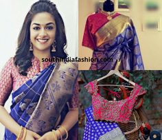 Blue And Pink Pattu Saree Blouse Designs, Purple Pattu Saree Blouse Patterns, Royal Blue Pattu Saree Wedding, Royal Blue Saree Contrast Blouse, Navy Blue Saree Blouse Combination, Royal Blue Silk Saree Contrast Blouse, Blue Colour Pattu Sarees, Blue Saree Contrast Blouse, Navy Blue Saree Contrast Blouse