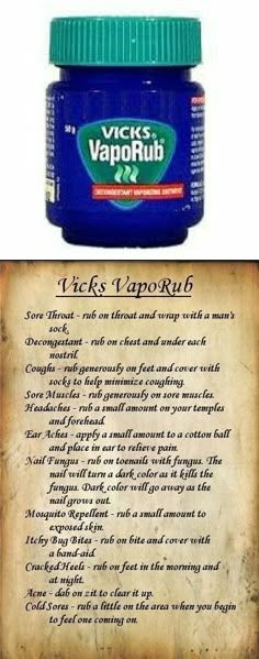 Vics Vapor Rub, Vics Vapor, 1000 Lifehacks