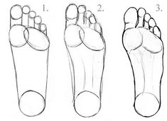 three different views of the feet and toes