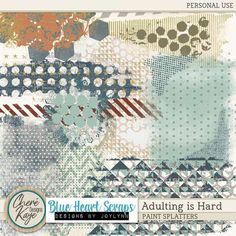 the blue heart scraps album features an assortment of papers