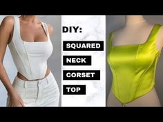 Square Neck Corset Top Pattern, Corset Top Pattern Drafting, How To Make Corset, Square Corset, Corset Top Diy, Square Neck Corset Top, Corset Top Pattern, Baby Dress Diy, Neck Corset