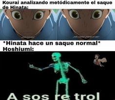 an animated skeleton with the caption in spanish