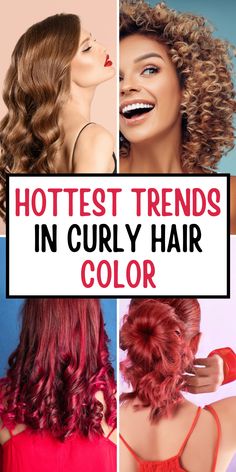 Stay stylish with this year's hottest trends in curly hair color! From rich browns with caramel highlights to vibrant reds and playful pastels, discover the best shades to enhance your curls. Learn how to choose the perfect color that complements your skin tone and keeps your curls looking fabulous! Red Curly Hair Ideas, Pastel Curly Hair, Curly Hair Ideas