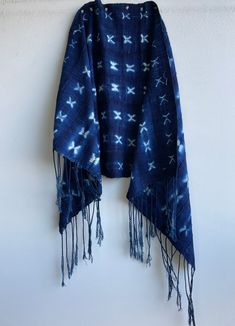 Handcrafted Art Textiles; Textiles In Art and Other African; Traditional; Vintage; Vintage African Indigo, Tie Dyed Blue Cotton Textile Scarf African Scarf, African Indigo, Unique Scarf, Indigo Tie Dye, Indigo Prints, Indigo Fabric, Cotton Textile, Double Denim, Blue Scarf