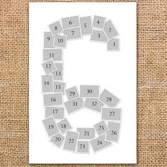 the number five is made up of small squares and numbered with numbers on each side