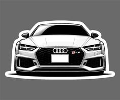 the front view of an audi car