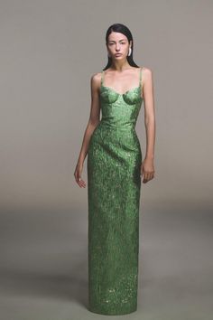 Brocade Bamboo Dress | MEAN BLVD Prom Inspo, Bamboo Dress, Mean Blvd, Green Gown, Brocade Dresses, Guest Attire, Women's Evening Dresses, Floor Length Dresses, Long Dresses