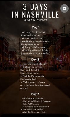 the 3 days in nashville flyer